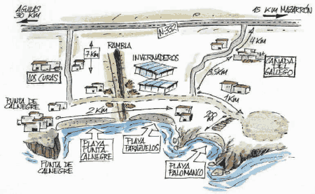 calnegre playa nudista map