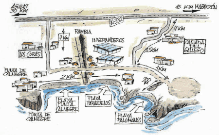 Parazuelos playa nudista map