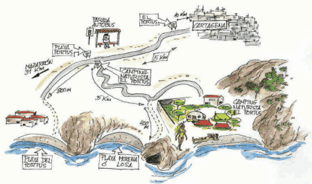 Playa de El Portús playa nudista map